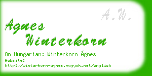 agnes winterkorn business card